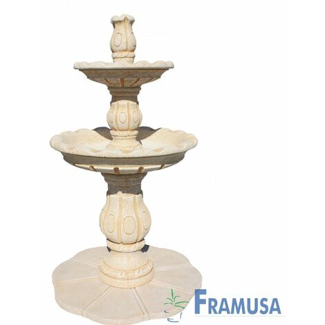 FUENTE DE PIEDRA ARTIFICIAL CENTRAL ROSENDA OCRE CON BOMBA PARA JARDIN