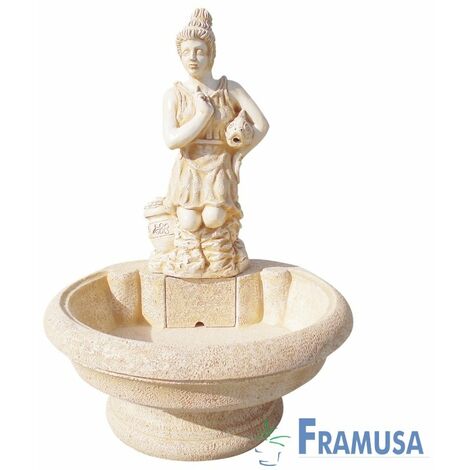 FUENTE DE PIEDRA ARTIFICIAL DIANA OCRE CON BOMBA PARA JARDIN