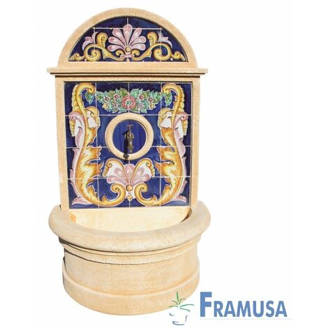 FUENTE DE PIEDRA ARTIFICIAL MURAL DE PARED FONTIBRE ORIGINAL OCRE PARA JARDIN