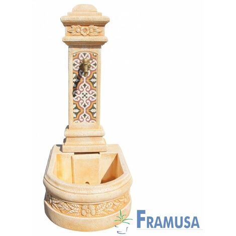FUENTE DE PIEDRA ARTIFICIAL MURAL DE PARED MILETO GOLTIS OCRE PARA JARDIN
