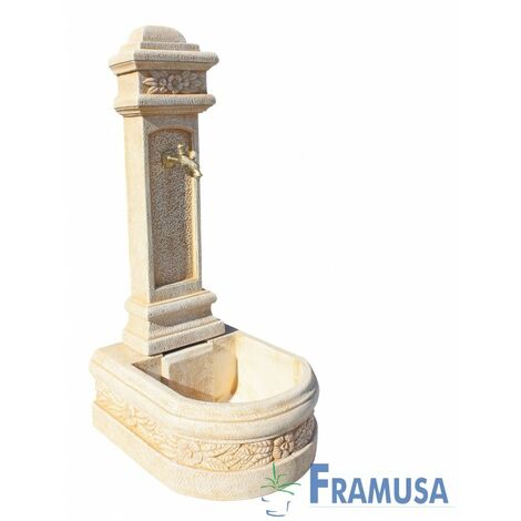 FUENTE DE PIEDRA ARTIFICIAL MURAL DE PARED MILETO OCRE PARA JARDIN