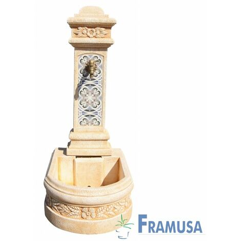 FUENTE DE PIEDRA ARTIFICIAL MURAL DE PARED MILETO SNOW OCRE PARA JARDIN