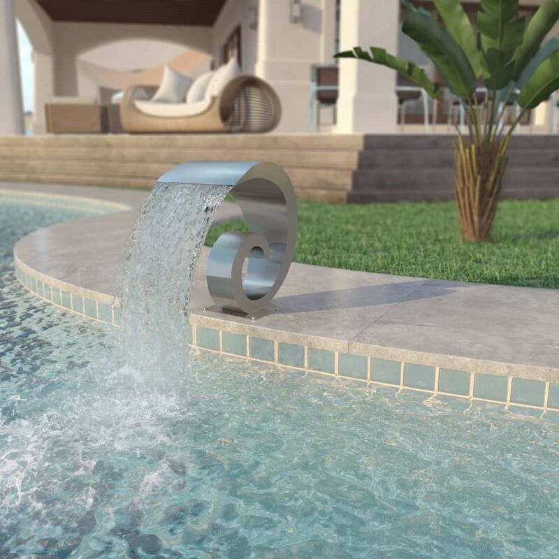 

Fuente de piscina de acero inoxidable 50x30x53 cm plateada