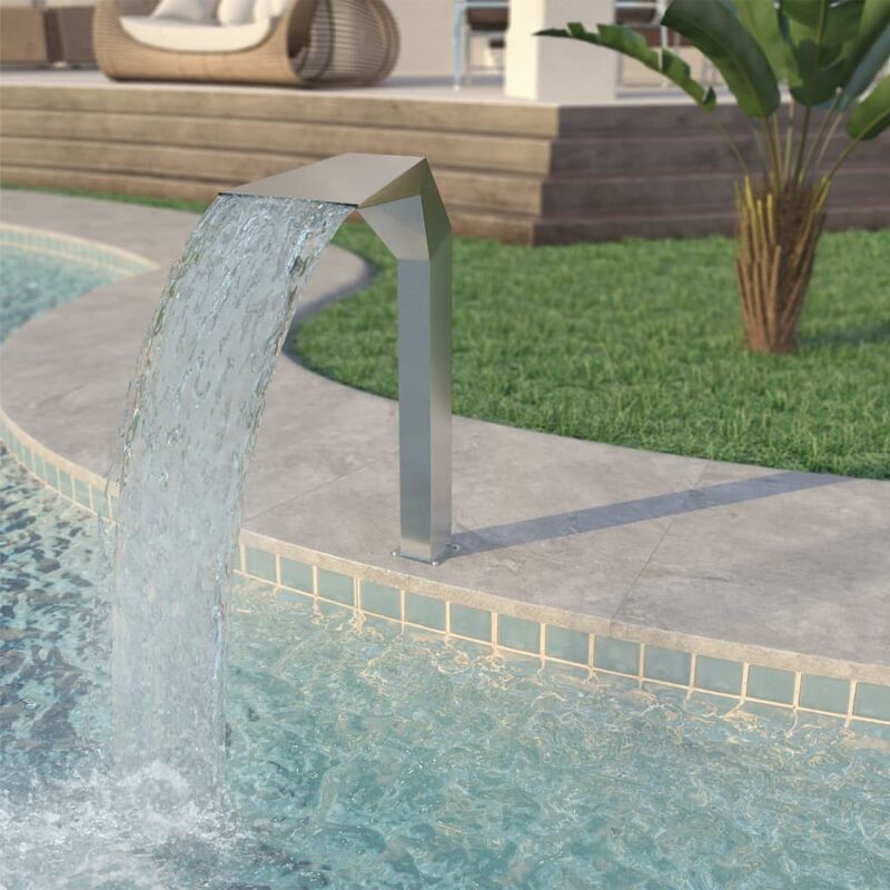 

Fuente de piscina de acero inoxidable 50x30x90 cm plateada - Plateado