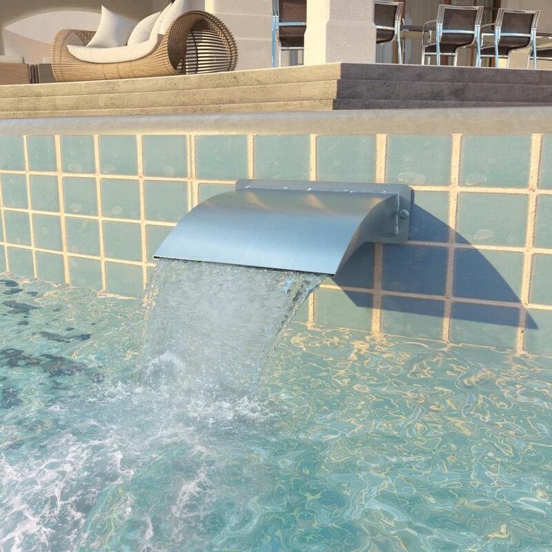 

Fuente de piscina de acero inoxidable plateada 30x9x26 cm - Plateado