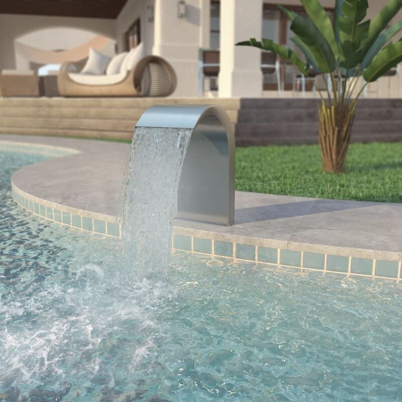 Youthup - Fuente de piscina de acero inoxidable plateada 45x30x65 cm - Plateado