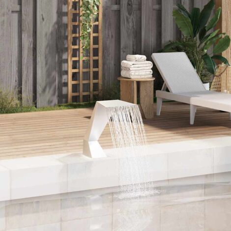 Fuente de piscina de acero inoxidable plateada 64x30x52 cm