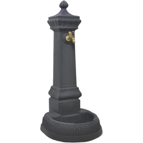 Fuente decorativa de jardín clásica tradicional H120 en polímero antracita duradero para decoración de exteriores - Hecha en Italia - Monacis