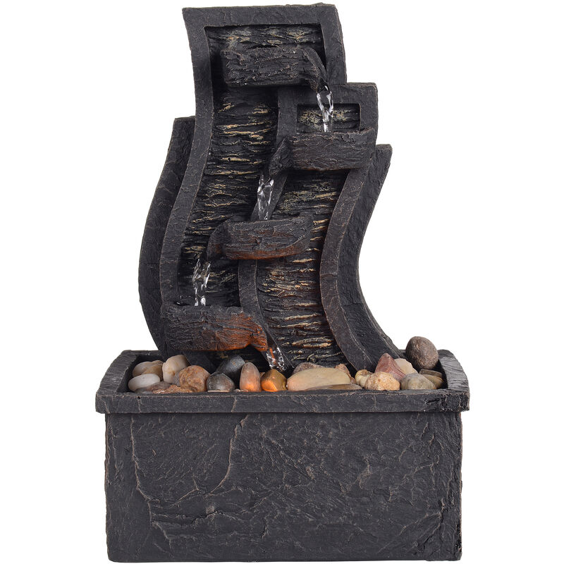 

Peaktop - Fuente decorativa de mesa para interiores en color gris con luces PT-TF0003-EU