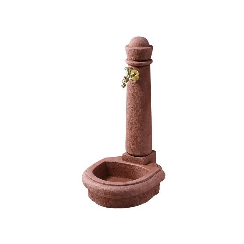 

Fuente jardin imitación piedra natural rojizo