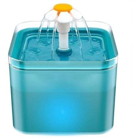 Fuente para gatos, fuente ultra silenciosa para gatos, fuente con luz LED, 2 l, filtración múltiple, suministra agua corriente, tres modos de flujo de agua
