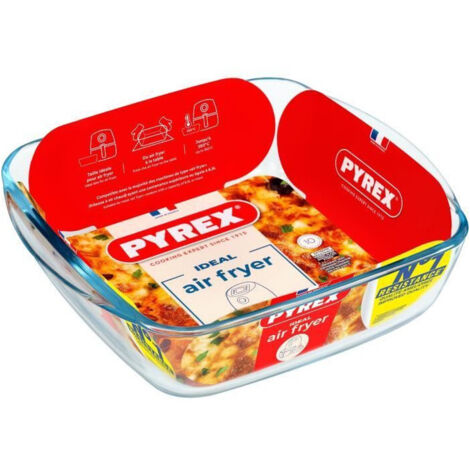 Fuente para Horno Pyrex Transparente Vidrio de Borosilicato Cuadrado