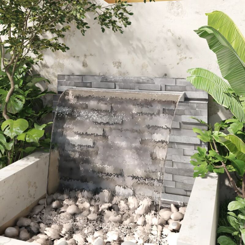 Maisonchic - Fuente De Piscina En Cascada Rectangular Acero Inoxidable 110Cm Vidaxl140400