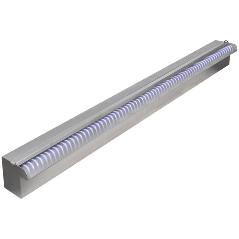 

Fuente Cascada Rectangular Piscina Acero Inoxidable LED 90 cm - Plateado - Vidaxl