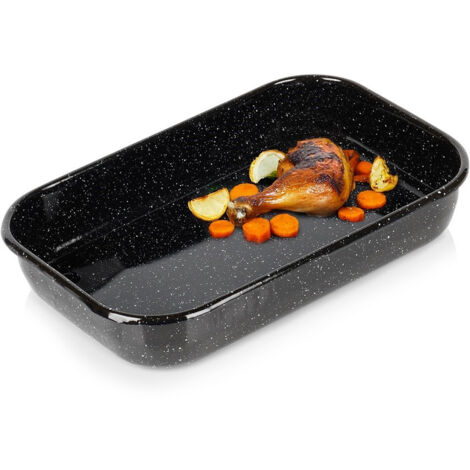 Fuente rectangular esmaltada para asar, 4,8 l, 38 x 24,5 x 7 cm