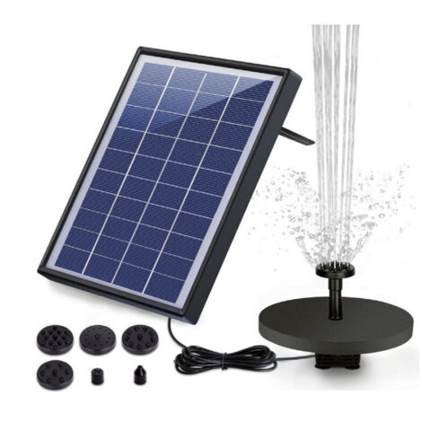 Fuente solar, batería de 1500 mAh, bomba solar para estanque, fuente solar flotante mejorada con 6 estilos de fuente para jardines, baños de pájaros, estanques. Visita la tienda de AISITIN