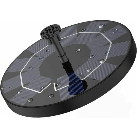 Fuente solar Bomba de estanque solar de 2,5 W con panel solar Bomba de agua de batería incorporada de 800 mAh Bomba de fuente flotante solar con 6 estilos de fuente para jardín Estanque de baño de páj