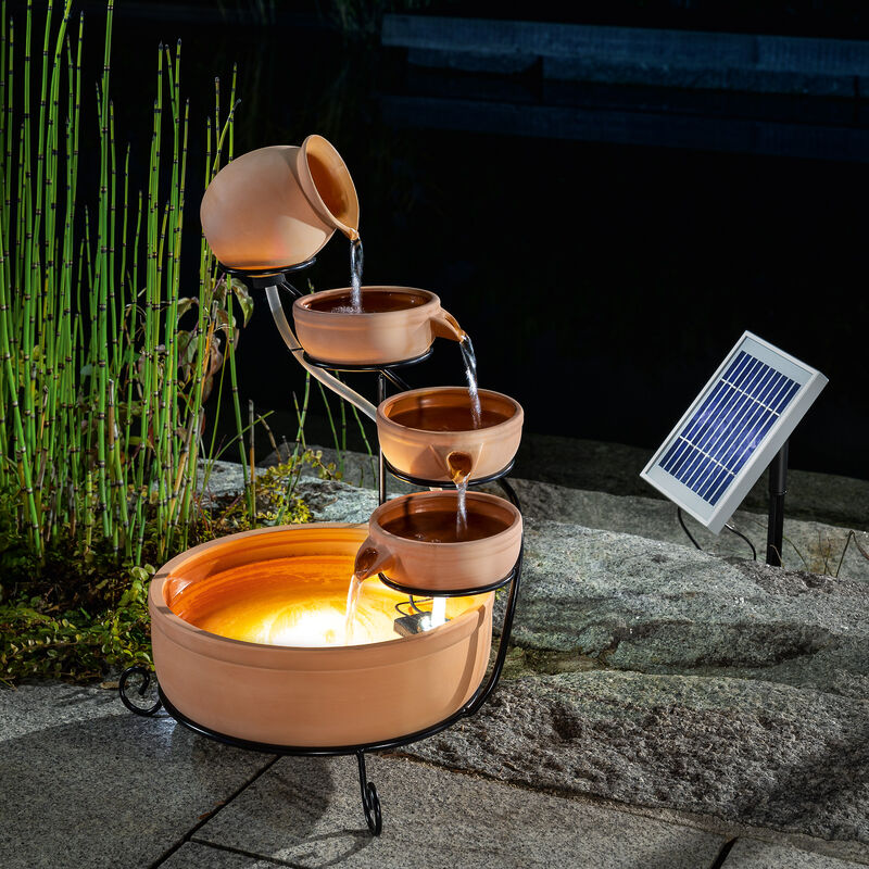 

Fuente solar en cascada con batería+fuente solar LED de jardín esotec 101304