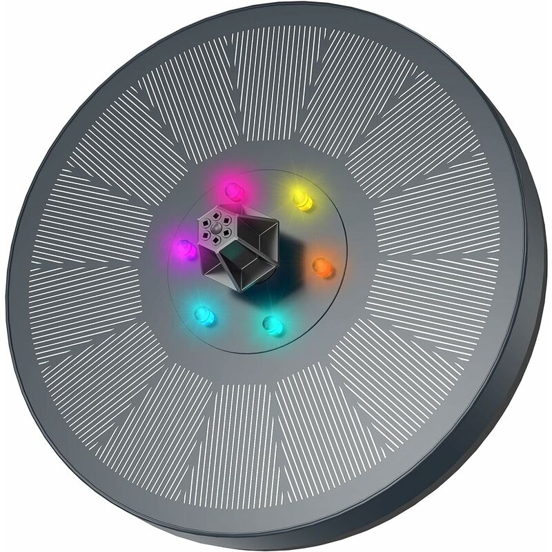 

Fuente solar, fuente de jardín con bomba de agua solar LED de 3 W, panel solar de 160 mm con batería, con 7 boquillas, para baño de pájaros, acuario,