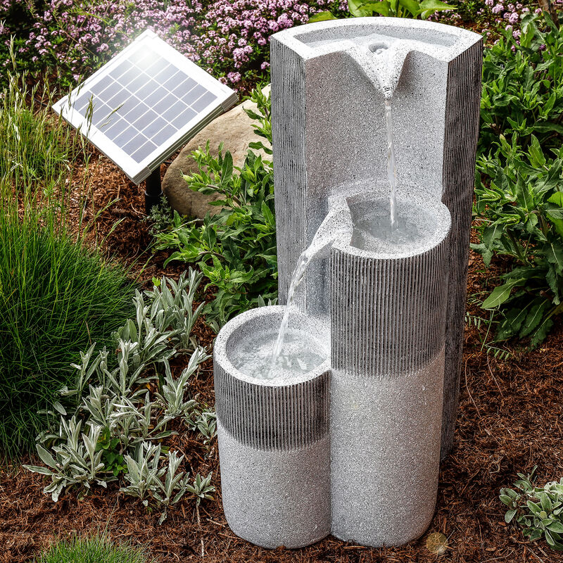 

Fuente solar luminosa en cascada para jardín con batería 101315