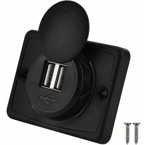 AMIRROR SMART UG für 12-V-USB-Panel-Halterung für 12-V-USB-Buchse für Suuonee-Adapter Dual-USB-Port-Buchse-Befestigungsschrauben, wasserdichte Autoladebuchse DC12V/24V-Netzteil 3,1 A blau f