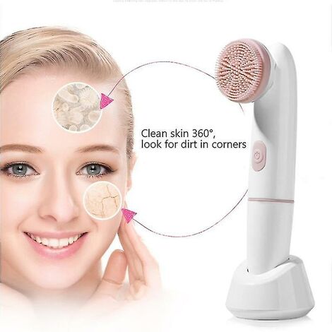 Für 2-in-1-Elektro-Silikon-Peeling-Akne-Hautpflege-Werkzeuge Powered-Gesichtsreinigungsgeräte (Rosa)