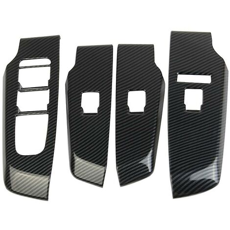 Für 2022 Auto Carbon Fiber Fenster Glas Taste Schalter Abdeckung Trim Tür Armlehne Panel