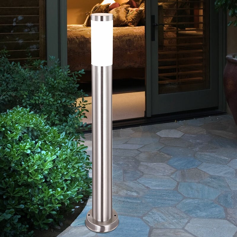 

Lámpara de pie para exterior terraza balcón iluminación de acero inoxidable 1 hoja en un juego que incluye bombillas LED