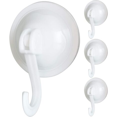 Fuertes Ganchos de Succión al Vacío Colgadores Reutilizables Removibles Sin Agujeros y Pegamento para Baño Cocina Oficina Adecuado para Superficie Lisa y Plana - 4 Piezas