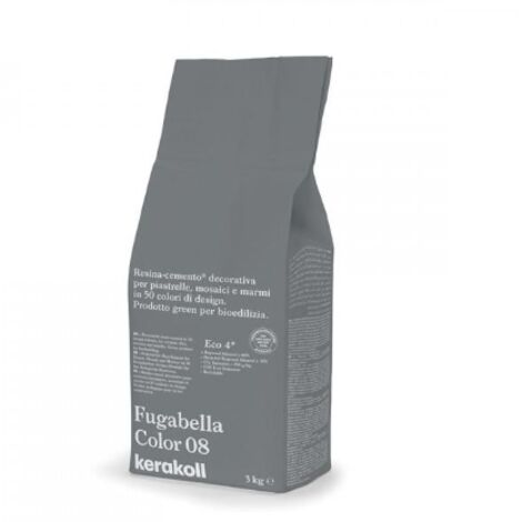 Fugabella color kk 08 grigio pallido sacco da 3kg resina decorativa per fughe