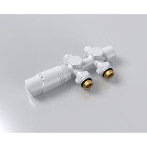 FugaFlow Eccelente Acces Kit de raccordement radiateur universel droit et angle droit blanc mat