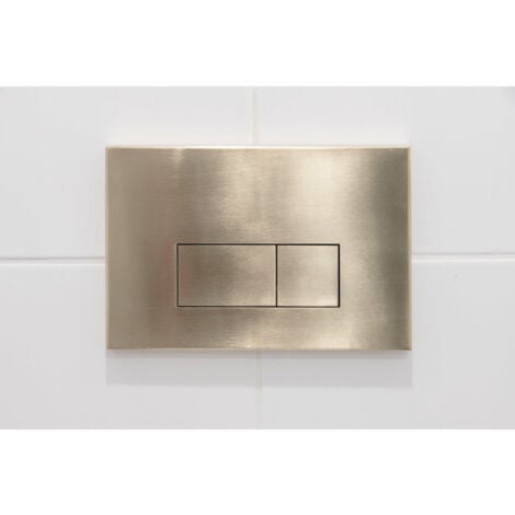 FugaFlow Eccelente Press Bedieningsplaat - bedieningspaneel voor Geberit UP320 inbouwreservoir - dualflush - rechthoekige knoppen - metaal goud geborsteld