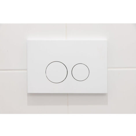 FugaFlow Eccelente Press Plaque de commande DualFlush pour bâti-support Geberit UP320 Métal Rond blanc mat