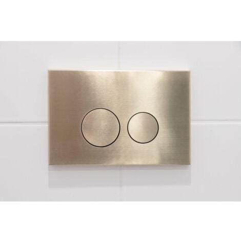 FugaFlow Eccelente Press Bedieningsplaat - bedieningspaneel voor Geberit UP320 inbouwreservoir - dualflush - ronde knoppen - metaal goud geborsteld