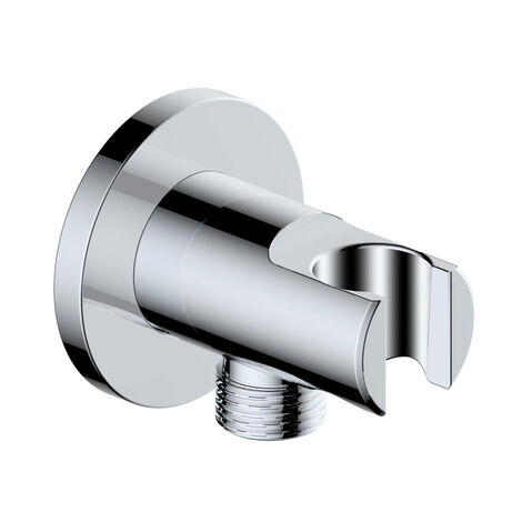 FugaFlow Eccelente Sobrado Coude pour flexible de douche avec rosace ronde Chrome