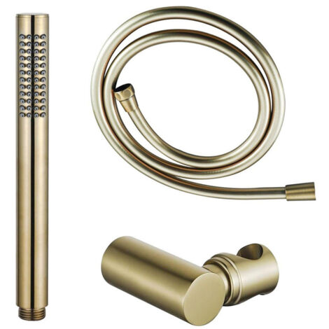FugaFlow Eccelente Sobrado ensemble de douche à main comprenant un support de douche à main et un flexible en laiton brossé