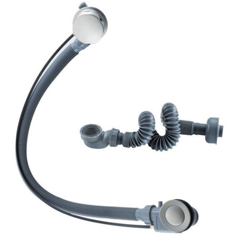 Fugaflow Eccelente Sobrado évacuation de baignoire surélevée - commande rotative avec fonction de remplissage - évacuation prolongée - acier