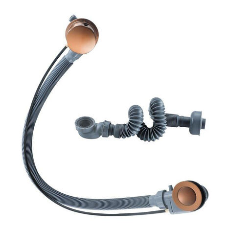Fugaflow Eccelente Sobrado évacuation de baignoire surélevée - commande rotative avec fonction de remplissage - évacuation prolongée - cuivre brossé
