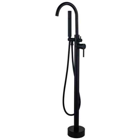 FugaFlow Eccelente Sobrado Robinet de bain hors sol 107.8cm avec douchette Noir mat