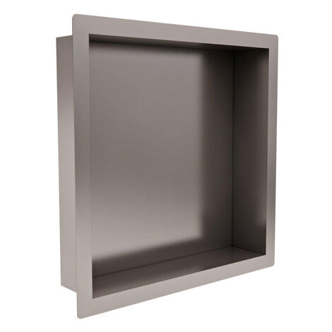 FugaFlow Eccelente Vetro Niche encastrable - 30x30x10cm - Inox brossé