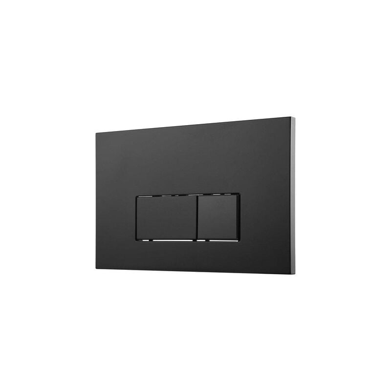 Metal Plaque de commande - pour réservoir Geberit UP320 - 24.4x16.2cm - dualflush - boutons rectangulaires - métal - Noir mat - Fugaflow
