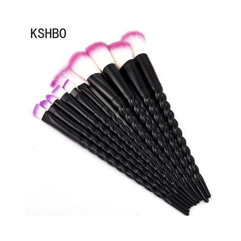 Fuienko 10pcs Set di pennelli per trucco blu per