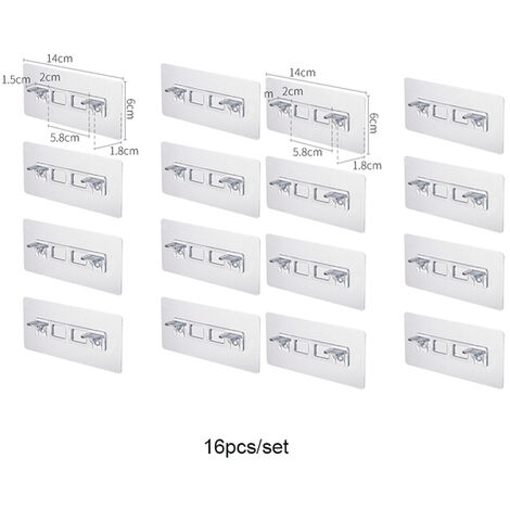 Fuienko 4/8/16pcs Adhésif Support D&39étagère Chevilles Partition Support En Plastique Placard Armoire Clip Support Support Mural Forte Détenteurs,16pcs