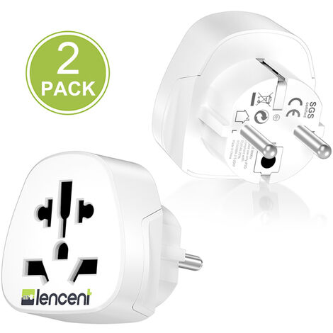 Fuienko – adaptateur de voyage monde à ue, 2 pièces, Protection contre les surcharges, convertisseur prise mondiale à prise ue, prise murale universelle pour voyage/maison,CHINA,Ue Plug,World to EU Ad