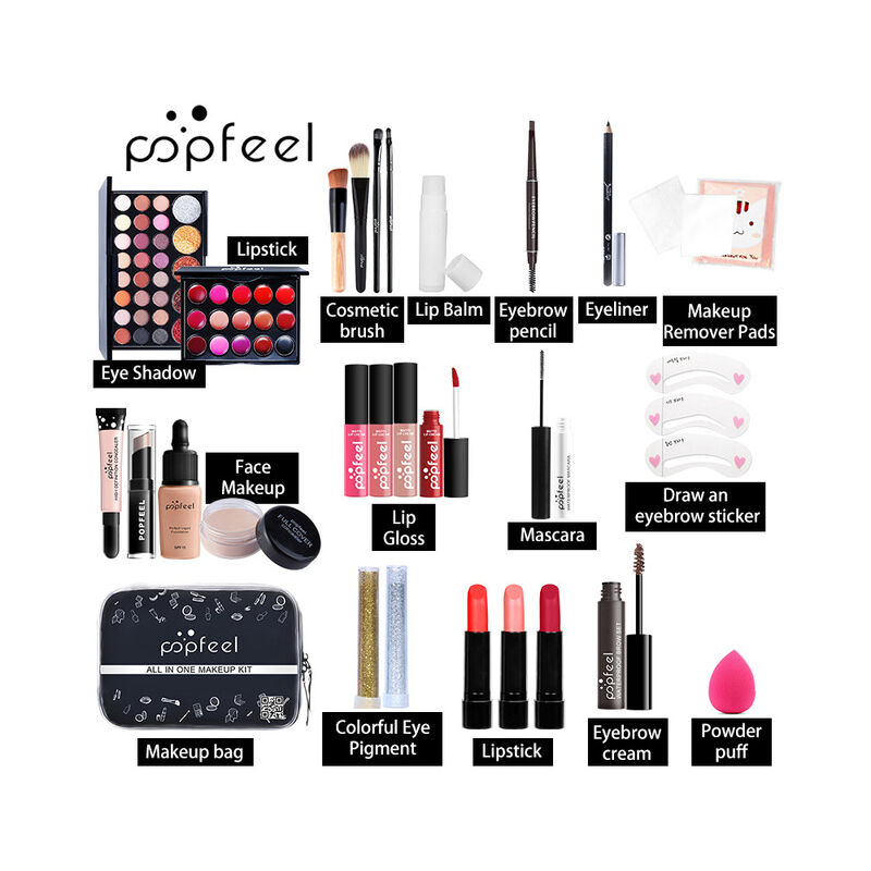 Fuienko ALL IN ONE Makeup Set Comestic Brush Lip