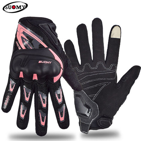 Fuienko – gants de moto en cuir rose pour femmes, pour écran tactile, pour vélo électrique, cyclisme, Motocross, Luvas Da Motocicleta,SU11 Pink,XS,CHINA