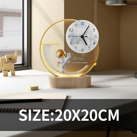 Fuienko – Horloge de Table multifonction avec télécommande, Design de luxe moderne, pour bureau, décoration de maison, silencieuse, avec cable USB, livraison gratuite,WHITE,CHINA