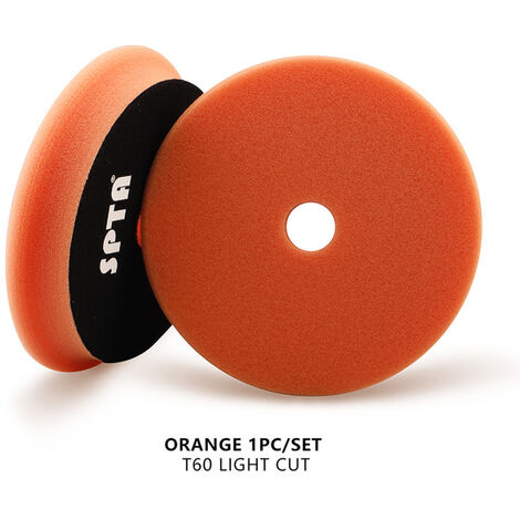 Fuienko – Kit d&39éponges de 5 &quot(125mm)/6&quot(150mm) pouces, tampons de polissage pour polisseuse de voiture DA/RO/GA, vente unique,1 Orange Light Cut,5 Inch (125mm),CN