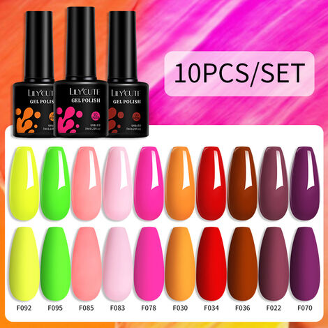 Fuienko – Kit de vernis à ongles Gel rose Nude, 10 pièces/ensemble, paillettes, Semi-Permanent, séchage UV Led, coloré, bricolage,54926-10