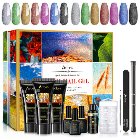 Fuienko – Kit de vernis à ongles Gel, tout en 1, 7 extensions, couche de Base et de finition mate, longue durée, pour débutants,03